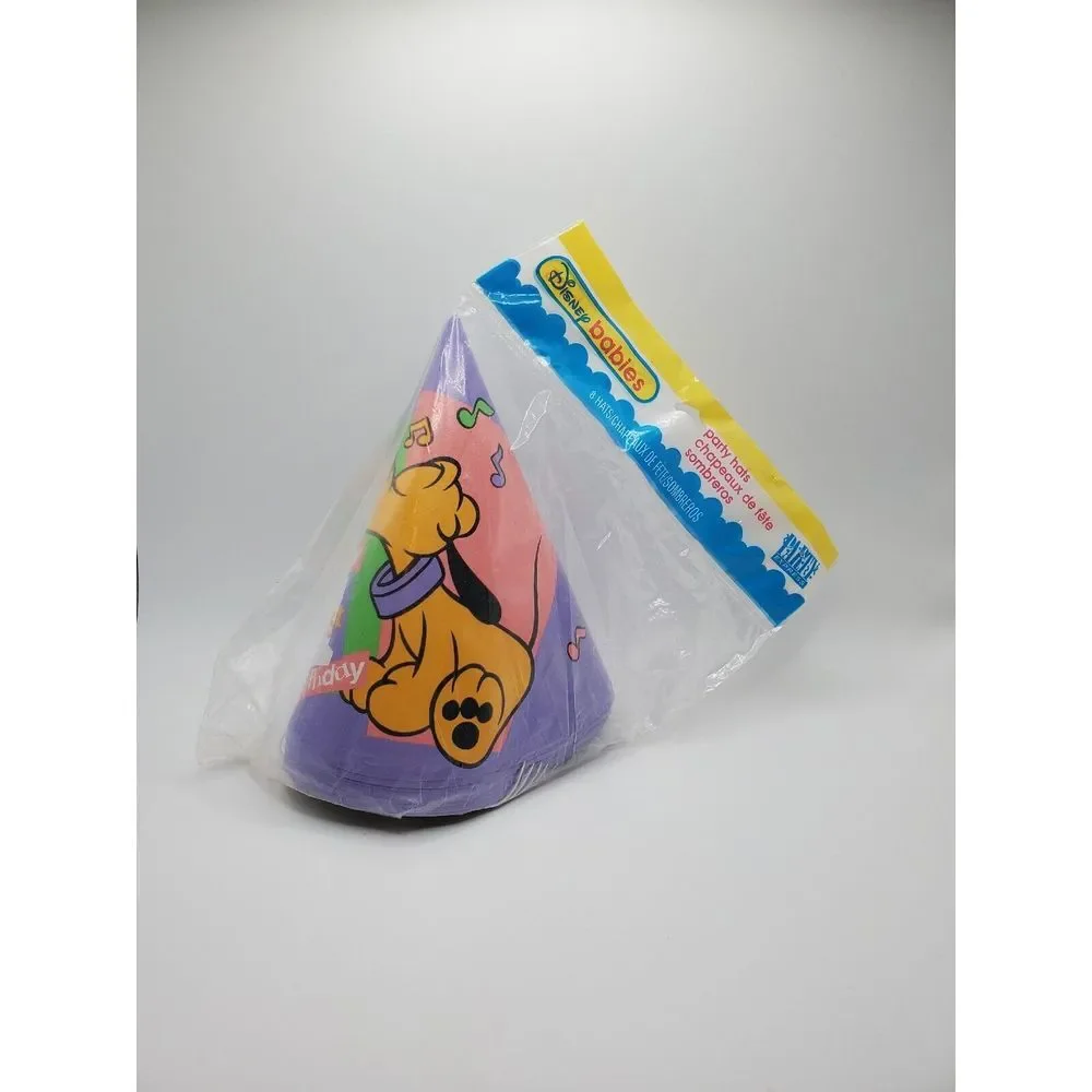Disney Babies Blowouts Party‎ Hats Vintage Donald Duck Pluto 1st Birthday 16 Pcs